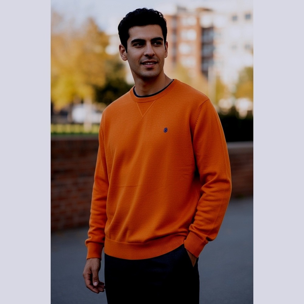 IZOD Advantage Stretch Crew Neck Long Sleeve Sweatshirt rustXL